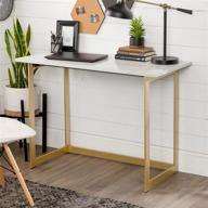 💻 walker edison modern glam faux top laptop writing desk - home office workstation small, marble/gold - 42"l x 20"w x 30"h: stylish and functional logo