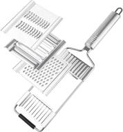 🔪 3ysstore adjustable multi-purpose vegetable slicer stainless steel cheese grater hand-held cutter shredder slicer kitchen tool with 3 blades logo