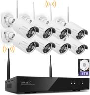 📷 xmarto wireless security camera system: 8ch 1080p nvr, 8pcs 1.3mp wireless ip cameras, 1tb hdd, night vision, audio microphone support logo