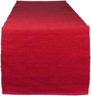 🔴 solid woven tango red table runner - 13x72 inches - dii логотип