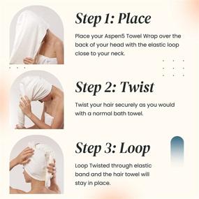 img 2 attached to Super Absorbent Cotton Hair Towel Wraps for Women - Aspen5 400 GSM Hair Turban for Long & Curly Hair - Quick Dry Plopping Towel (Coral White)
