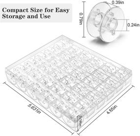 img 2 attached to 🧵 Set of 36 Transparent Plastic Sewing Machine Bobbins with Case, Including 1.5m Soft Measure Tape. Standard Size Class 15 Bobbins for Brother, Babylock, Janome, Elna, Singer