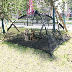 img 4 attached to 🐱 Discover the Convenient Hi Suyi Portable Large Pop Up Pet Cat Tents Enclosures for Outdoor Patios!