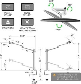 img 1 attached to 🖥️ Виозон 3-в-1 Настраиваемые тройные кронштейны для мониторов на столе с дополнительной подставкой под 17-27-дюймовые ЖК-экраны компьютеров и 12-17-дюймовые ноутбуки (OL-10T-S)