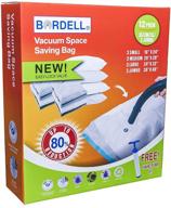 🧺 bordell vacuum space saving bags: easy lock valve, free travel hand pump - 12pk (s-m-l-jumbo) логотип