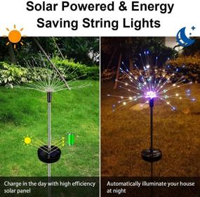 img 2 attached to 🌈 Enhance Your Outdoor Décor with 2-Pack Solar LED Fireworks Copper Wire Lights – Remote Controlled, 8 Lighting Modes, Twinkle Garden Landscape Lights for Walkways and Xmas Decorations in Multi-Color