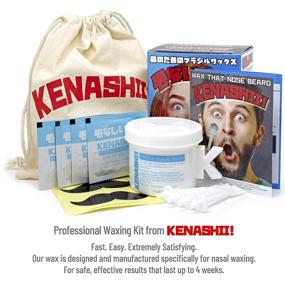 img 2 attached to 👃 Nose Wax Kit – 100g Wax, 24 Applicators. Best Nose Hair Removal Kit by Kenashii. Nose Waxing for Men and Women. 12 Applications, 12 Post-Waxing Balm Wipes, 12 Mustache Guards