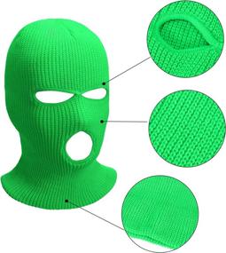 img 3 attached to 🧣 Adult Balaclava - 3-Hole Knitted Full Face Cover for Skiing, Warm Knit Face Covering for Men and Women, Thermal Head Wrap