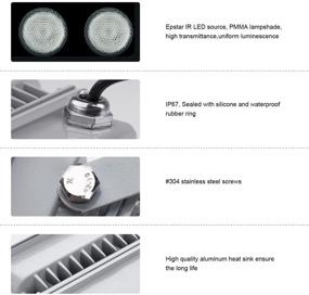 img 1 attached to Инфракрасный иллюминатор Univivi: 850 нм, 6 светодиодов, широкий угол обзора 90 градусов для ночного видения - водонепроницаемый для IP и CCTV камер безопасности.