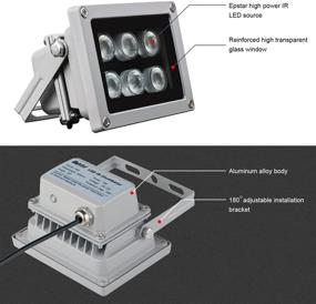 img 2 attached to Инфракрасный иллюминатор Univivi: 850 нм, 6 светодиодов, широкий угол обзора 90 градусов для ночного видения - водонепроницаемый для IP и CCTV камер безопасности.