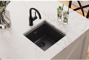 img 3 attached to 🖤 Elkay Quartz Classic ELG1616BK0 Black Single Bowl Dual Mount Bar Sink: Effortless Style and Functionality