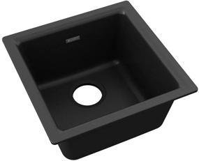 img 2 attached to 🖤 Elkay Quartz Classic ELG1616BK0 Black Single Bowl Dual Mount Bar Sink: Effortless Style and Functionality