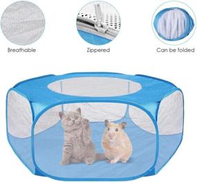 img 3 attached to M MAIUS Small Animal Playpen with Top Cover - Anti Escape, Waterproof & Transparent Yard Fence for Dog, Cat, Bunny, Puppy, Rabbits, Guinea Pig, Hamster & Chinchillas