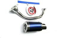 🏍️ enhanced performance blue exhaust system muffler for gy6 50cc-400cc 4 stroke scooters atv go kart logo