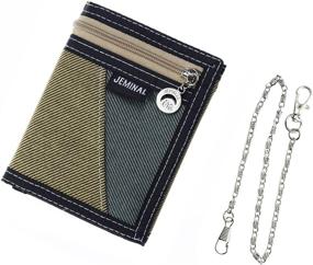 img 4 attached to 👔 JEMINAL Men's Canvas Vertical Wallets: Premium Purse Accessories