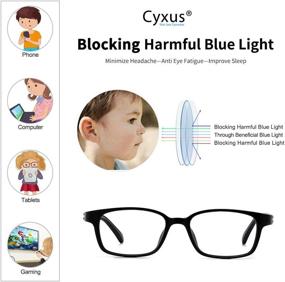 img 3 attached to Cyxus Blue Light Blocking Glasses For Kids And Teens Anti Eye Strain UV Protection Computer Eyeglasses Boys/Girls Computer Accessories & Peripherals