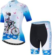 🚴 quick-dry women's cycling jersey set with padded shorts - short sleeve bike clothes logo