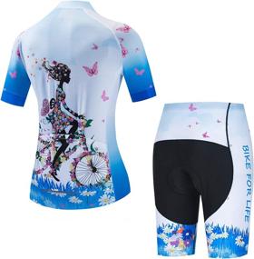 img 3 attached to 🚴 Quick-Dry Women's Cycling Jersey Set with Padded Shorts - Short Sleeve Bike Clothes