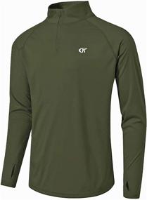 img 4 attached to Mens UPF 50+ UV Sun Protection Long Sleeve T-Shirt for Outdoor Sports