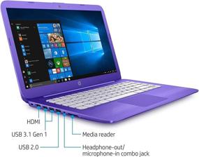 img 3 attached to 💻 Renewed HP Stream 11 11.6-inch Flagship Laptop: Intel Celeron N3060 1.6GHz, 4GB RAM, 32GB eMMC, 802.11ac WiFi, USB 3.1 Port, Windows 10 Home - Purple