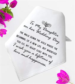 img 3 attached to Wedding Keepsake Daughter Handkerchief Kerchief 12