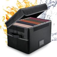 efficient fireproof file box: cgbehah file organizer with lid, 🗄️ collapsible & portable for legal documents - black storage filing box logo