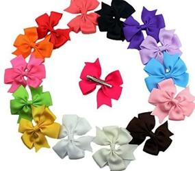 img 1 attached to 🐾 Dogs Kingdom Cute Puppy Dog Cat Hair Bows: Small Bowknot with Alligator Clips - Mix of 20/30 Bows in Varying Colors and Patterns