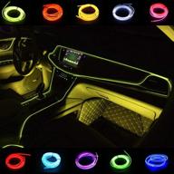 💡 enhance your car's ambiance with 2m/6ft usb el wire neon kit atmosphere light strip - portable and vibrant neon lights (fluorescent green) logo