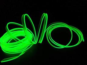 img 3 attached to 💡 Enhance Your Car's Ambiance with 2M/6FT USB El Wire Neon Kit Atmosphere Light Strip - Portable and Vibrant Neon Lights (Fluorescent Green)