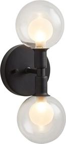 img 1 attached to Rivet Mid-Century Modern Double Glass Globe 🌼 Wall Sconce - Matte Black | Buy on Amazon