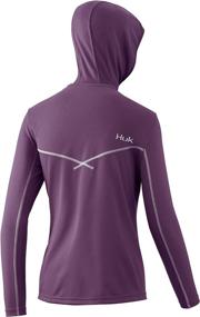 img 2 attached to 🎣 HUK Women's Icon X Hoodie: Long-Sleeve Fishing Shirt with UPF 50+ for Enhanced Sun Protection