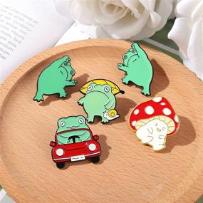 img 3 attached to 🍄 Frog Mushroom Enamel Pins: The Perfect Backpack and Jacket Accessories for Cute and Kawaii Pin Enthusiasts