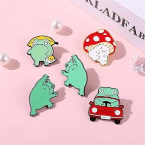 img 4 attached to 🍄 Frog Mushroom Enamel Pins: The Perfect Backpack and Jacket Accessories for Cute and Kawaii Pin Enthusiasts