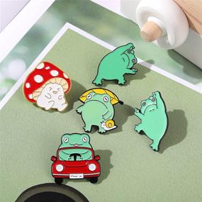 img 2 attached to 🍄 Frog Mushroom Enamel Pins: The Perfect Backpack and Jacket Accessories for Cute and Kawaii Pin Enthusiasts
