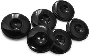 img 2 attached to 20 Pack of Black 1 inch 2-Hole Plastic Sewing Buttons - 40L Crafts Buttons in Black