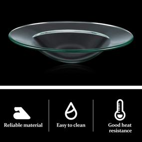 img 2 attached to 🕯️ Round Glass Replacement Oil Warmer Dish for Electric Lamps - Aromatherapy Essential Oil and Wax Melt Warmer Bowl Plate with Lid Tray - 4, 4.5 Inches