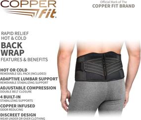 img 3 attached to 🔥 Copper Fit Rapid Relief Back Support Brace with Hot and Cold Therapy, Black, One-size Fits All