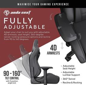 img 1 attached to 🪑 Anda Seat Kaiser 2 Gaming Chair: Ergonomic XL Computer Office Chair with 4D Adjustable PU Armrest, 160° PVC Leather Swivel Rocker Video Game Chair - Home Adult, Black (Includes Headrest & Lumbar Pillow)