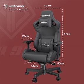 img 2 attached to 🪑 Anda Seat Kaiser 2 Gaming Chair: Ergonomic XL Computer Office Chair with 4D Adjustable PU Armrest, 160° PVC Leather Swivel Rocker Video Game Chair - Home Adult, Black (Includes Headrest & Lumbar Pillow)