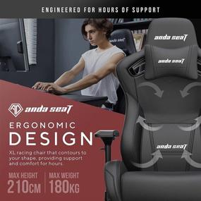 img 3 attached to 🪑 Anda Seat Kaiser 2 Gaming Chair: Ergonomic XL Computer Office Chair with 4D Adjustable PU Armrest, 160° PVC Leather Swivel Rocker Video Game Chair - Home Adult, Black (Includes Headrest & Lumbar Pillow)