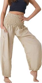 img 4 attached to 👖 B BANGKOK PANTS: Stylish Harem Hippie Pants for Boho Women