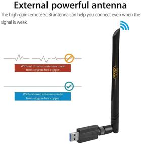 img 2 attached to High-Speed USB WiFi Adapter 1200Mbps, Dual Band 5.8GHz/2.4GHz 5dBi Antenna, USB 📶 3.0 WiFi Dongle for Windows 10/8.1/7/XP/Vista, Mac - Linkstyle USB Wireless Network Adapter 802.11ac