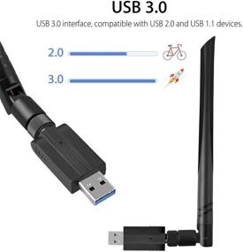 img 1 attached to High-Speed USB WiFi Adapter 1200Mbps, Dual Band 5.8GHz/2.4GHz 5dBi Antenna, USB 📶 3.0 WiFi Dongle for Windows 10/8.1/7/XP/Vista, Mac - Linkstyle USB Wireless Network Adapter 802.11ac