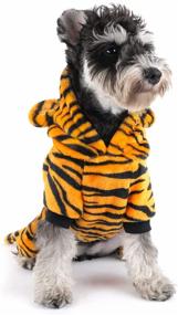 img 1 attached to 🐯 Dr. NONO Tiger Costume - Cosplay Costume for Small Dogs and Cats - Yellow and Black Velvet Pet Clothes - Warm Winter Apparel Pet Tiger Costume - Dog Outfits for Christmas, Cosplay, and Birthday Parties