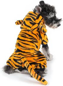 img 2 attached to 🐯 Dr. NONO Tiger Costume - Cosplay Costume for Small Dogs and Cats - Yellow and Black Velvet Pet Clothes - Warm Winter Apparel Pet Tiger Costume - Dog Outfits for Christmas, Cosplay, and Birthday Parties