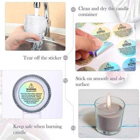 img 2 attached to 🕯️ Holographic Candle Warning Labels Stickers for Candle Jars & Containers (600 Count) – Wax Melting Safety, Candle Jar Container Stickers, Candle Making Supplies