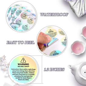 img 1 attached to 🕯️ Holographic Candle Warning Labels Stickers for Candle Jars & Containers (600 Count) – Wax Melting Safety, Candle Jar Container Stickers, Candle Making Supplies