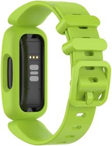 img 2 attached to Kid's Fitbit Ace 3 Colorful Silicone Watch Strap | Compatible Wristbands for Boys and Girls (Lime, Pink, Yellow, Teal)