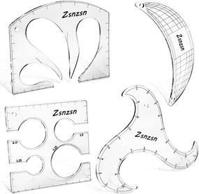 img 4 attached to 🧵 Zsnzsn Quilting Templates Set of 4 Quilting Rulers for Machine Quilting - 3mm Acrylic Sewing Supplies…