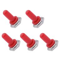 mxuteuk 5pcs red 12mm rubber rocker toggle switch knob hat waterproof boot cover cap ten-mz-r logo